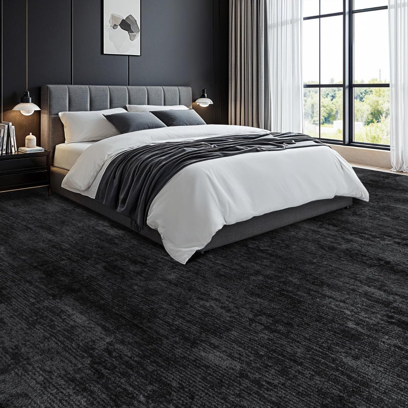 LIANLAM Washable Rug 8x10 Area Rugs for Living Room - Stain Resistant Non-Slip Backing Boho Rug for Bedroom,Durable & Ultra-Thin Vintage Large Area Rug(8x10,Black) - Image 2