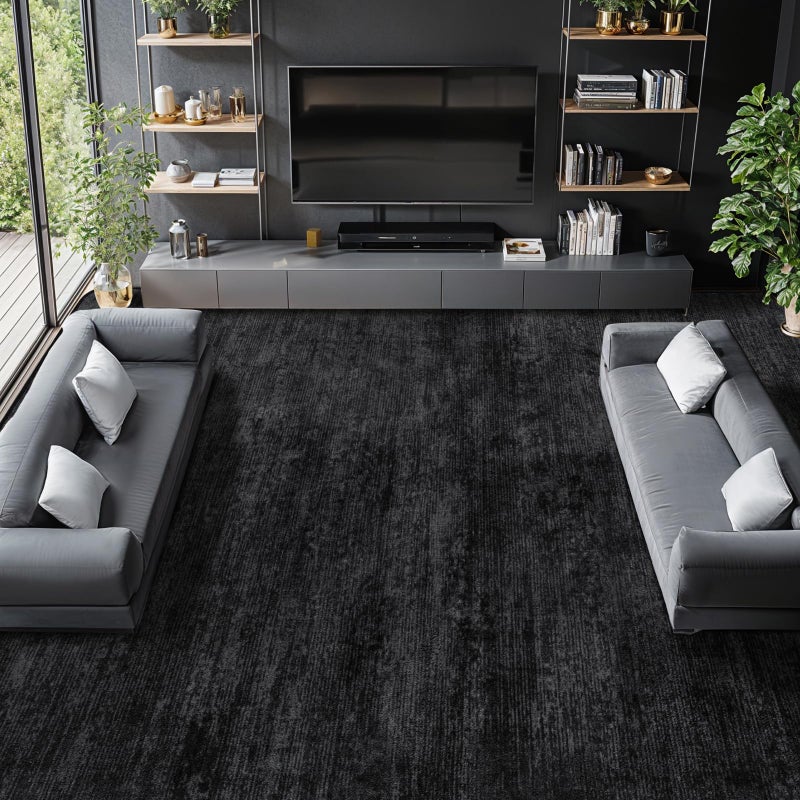 LIANLAM Washable Rug 8x10 Area Rugs for Living Room - Stain Resistant Non-Slip Backing Boho Rug for Bedroom,Durable & Ultra-Thin Vintage Large Area Rug(8x10,Black) - Image 1