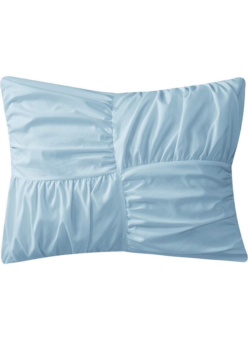 Casa Casa Basketweave Duvet Cover Set Full Light Blue  - Image 5