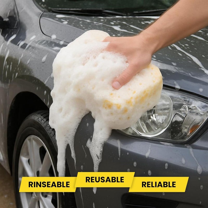 Waxpol Jumbo Car Wash Sponge | Extra Strong, Large & Long-Lasting | for Car & Bike Cleaning - Image 2