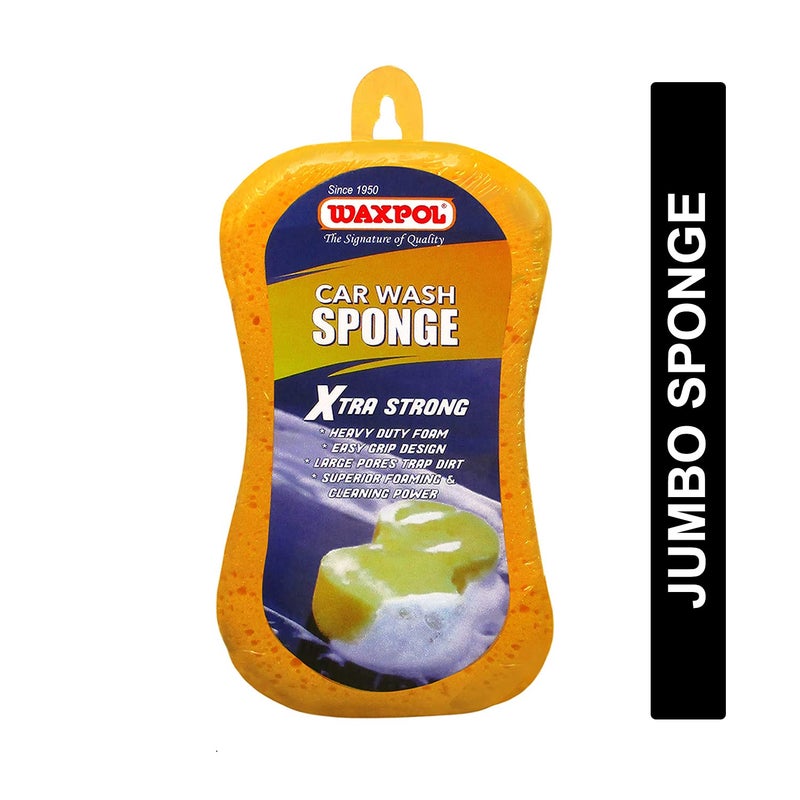 Waxpol Jumbo Car Wash Sponge | Extra Strong, Large & Long-Lasting | for Car & Bike Cleaning - Image 1