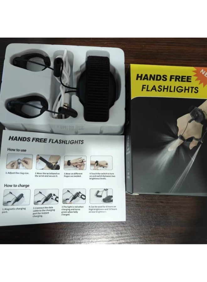 general Hands-Free LED Flashlight Ring Set, Rechargeable Wrist-Worn Flashlight with 2 Brightness Levels, Magnetic Charging Work Light for Camping, Repairs & Outdoor Activities - Image 3