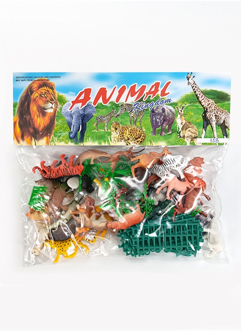 Generic 53 Pieces Of Simulated Jungle Animal Models Forest Animals Ocean Insects Dinosaur Farm Set Early Education Cognitive Toys  - Image 1