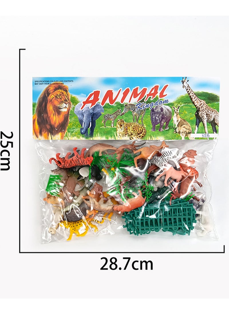 Generic 53 Pieces Of Simulated Jungle Animal Models Forest Animals Ocean Insects Dinosaur Farm Set Early Education Cognitive Toys  - Image 2