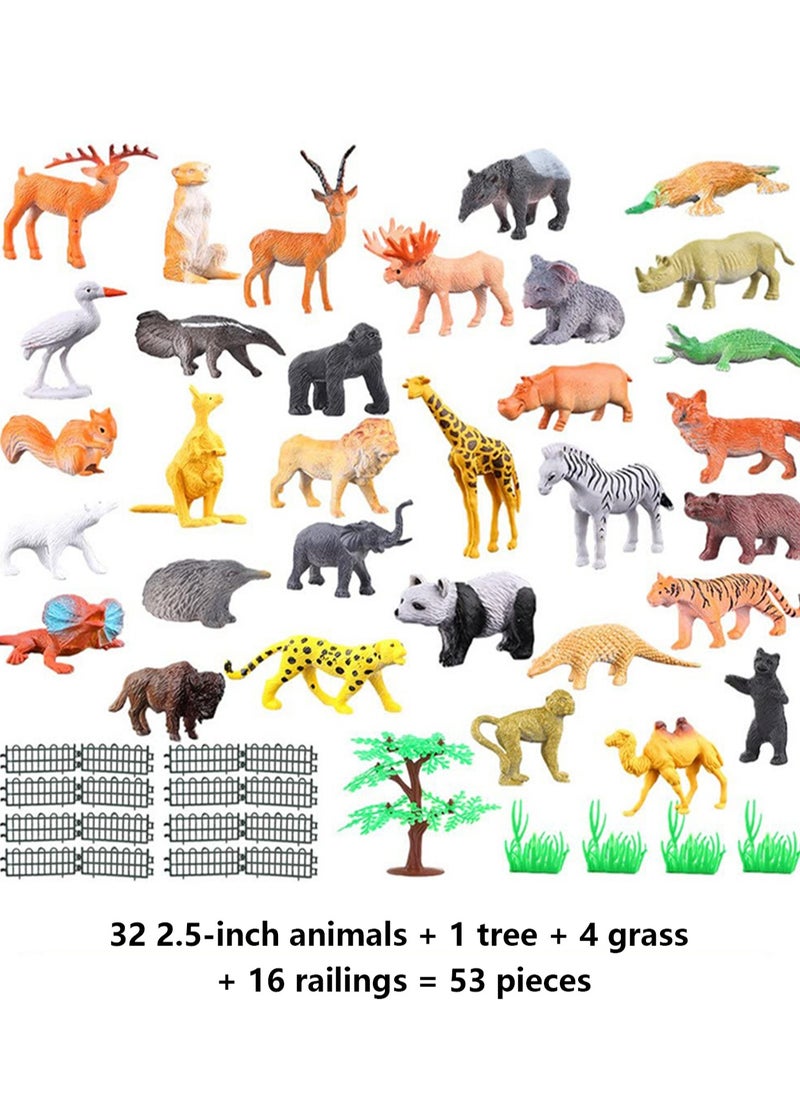 Generic 53 Pieces Of Simulated Jungle Animal Models Forest Animals Ocean Insects Dinosaur Farm Set Early Education Cognitive Toys  - Image 3