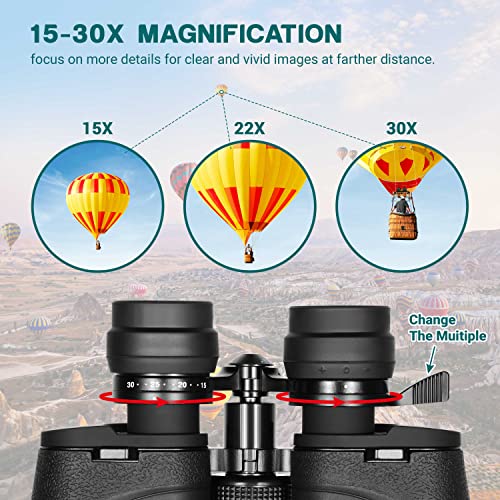 ESSLNB 15-30X80 Zoom Astronomy Binoculars with Built-in Tripod Mount Giant Binoculars with Phone Adapter and Case for Bird Watching Hunting and Stargazing - Image 5