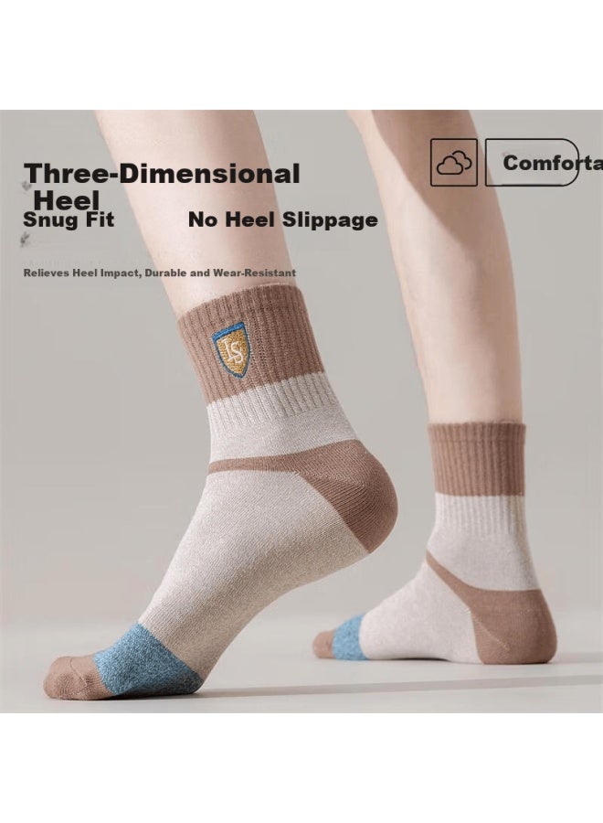 LANG SHA Langsha Men's Socks 100% Cotton Autumn Winter Breathable Antibacterial Odor-resistant Mid-calf Socks - Image 1