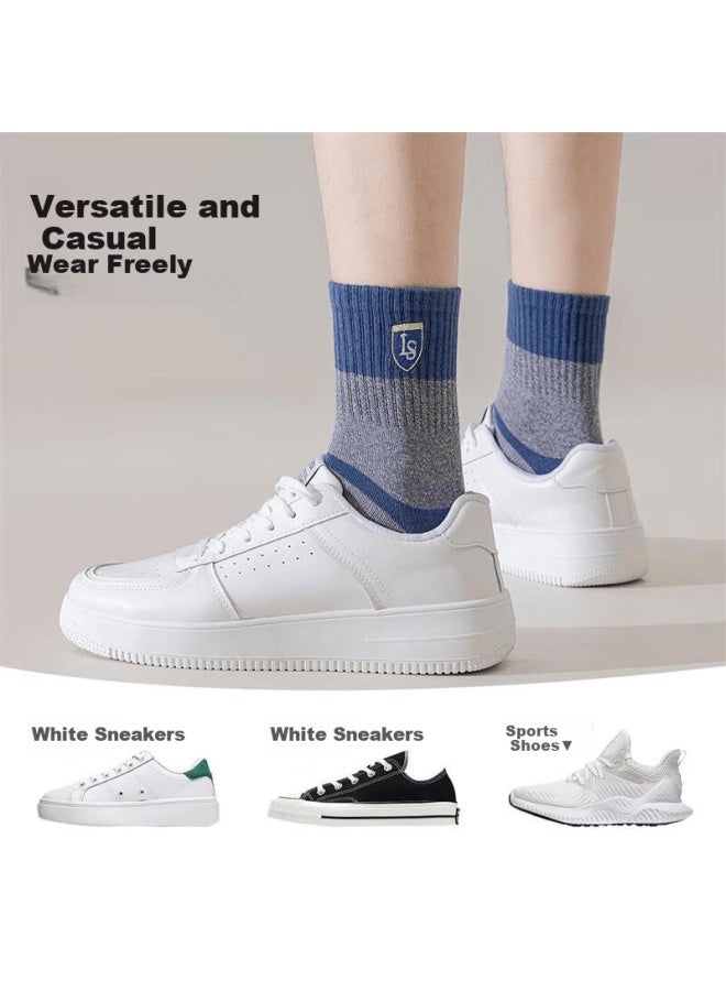 LANG SHA Langsha Men's Socks 100% Cotton Autumn Winter Breathable Antibacterial Odor-resistant Mid-calf Socks - Image 3