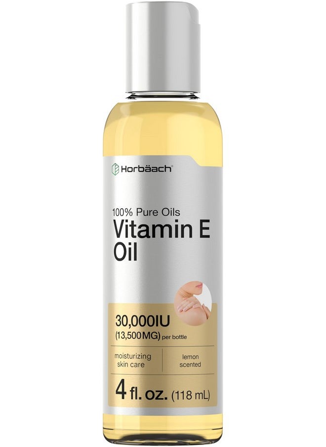 Horbäach - Horbäach Vitamin E Oil For Skin 30,000 IU | 4 fl oz | 100% Pure Oils | Moisturizing Skin Care | Non-GMO, Vegetarian | Lemon Scented - Image 1