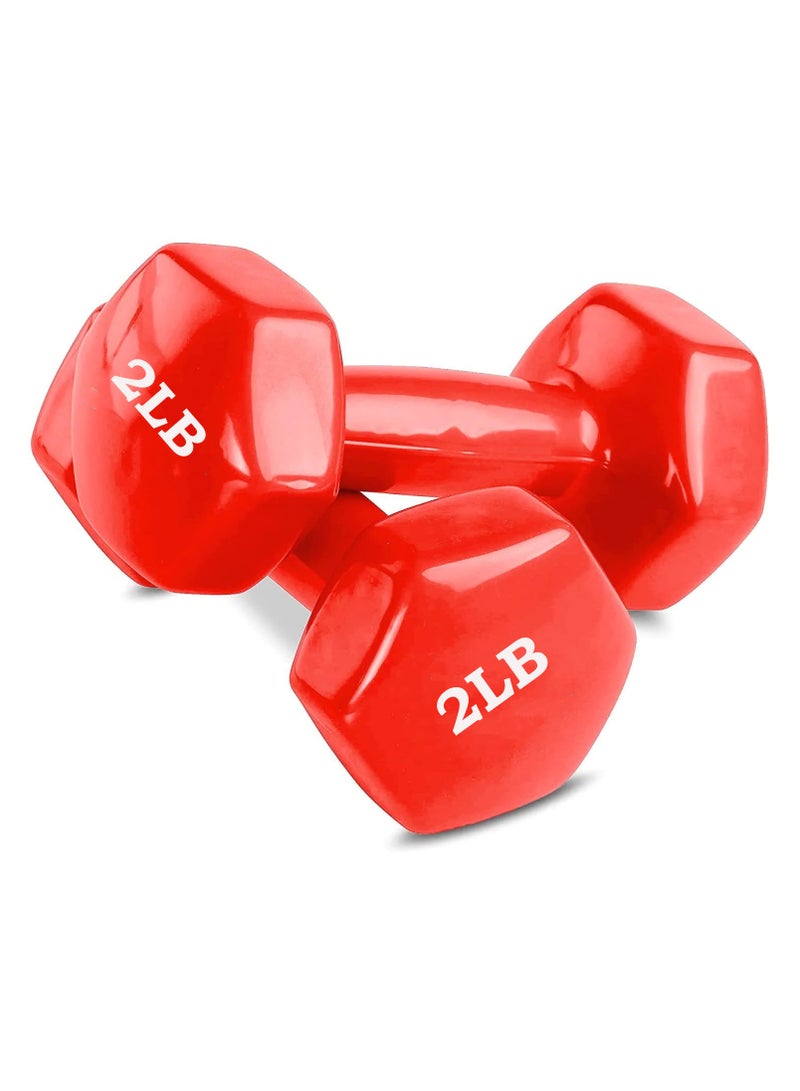 Spall Vinyl Dumbbells Weights For Unisex 2LB Each Ideal For Home Workout Yoga Pilates Gym Exercise Non Slip Easy To Hold Scratch Resistant For Home Exercise - Image 1