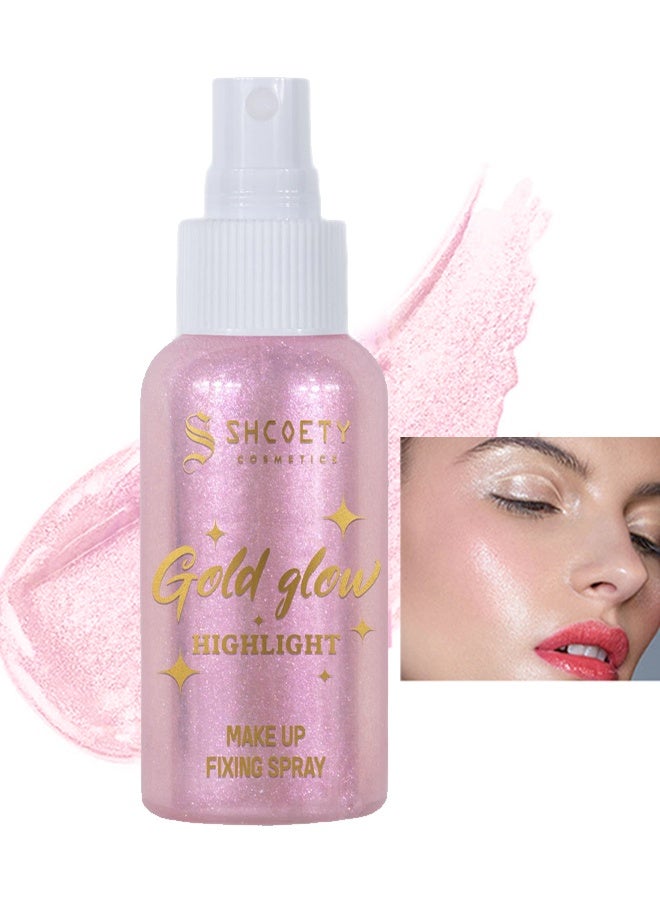 SHCOETY Gold Glow Highlight,Body Glitter Spray, Perfect Body Liquid Luminizer Illuminator for Hair and Body Glitter Spray # 03 - Image 1