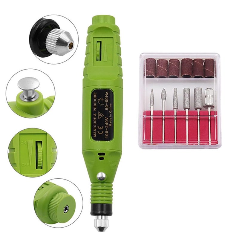 Uptodateproducts 240V Mini Electric Nail Drill Art Manicure File Portable Manicure Pen Sander Polisher for Exfoliating Grinding Polishing Remove Nail Polish - Image 3
