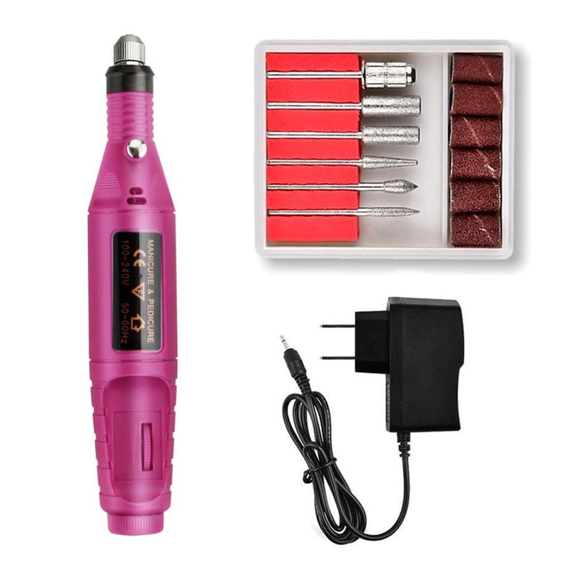 Uptodateproducts 240V Mini Electric Nail Drill Art Manicure File Portable Manicure Pen Sander Polisher for Exfoliating Grinding Polishing Remove Nail Polish - Image 1