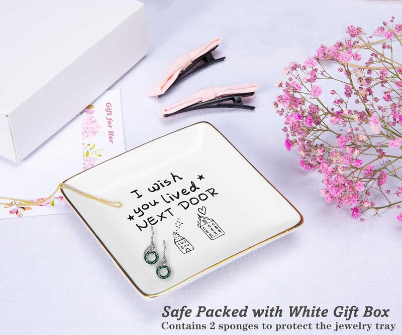 NZY I Wish You Lived Next Door - Friends & New Home Gifts - Jewelry Tray Trinket Holder Ring Dish - Image 2