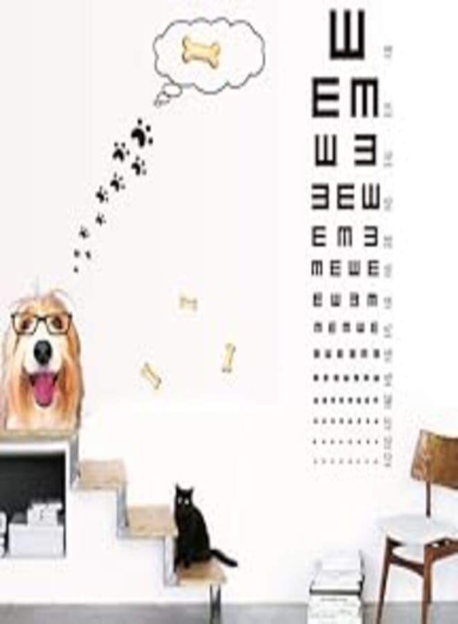 Eye Chart Cute Dog Wall Sticker Kindergarten decorating eyesight wall stickers