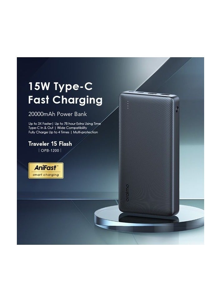 Protect أورايمو OPB-1200 ترافيلر 15 بنك طاقة فلاش 15 واط بسعة 20,000 مللي أمبير - Image 2