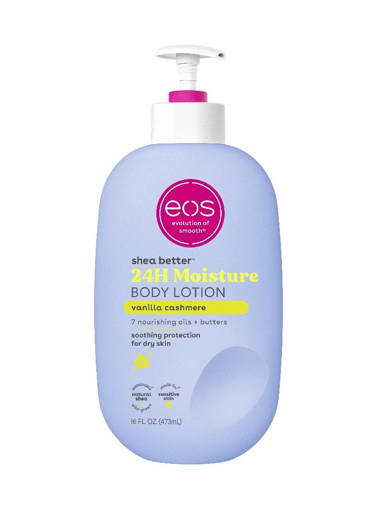 eos Shea Better Body Lotion- Vanilla Cashmere, 24-Hour Moisture Skin Care, Lightweight & Non-Greasy, Made with Natural Shea, Vegan - Image 1