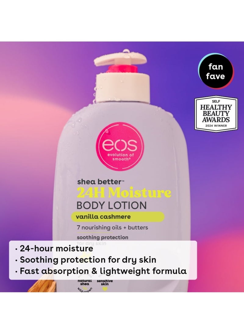 eos Shea Better Body Lotion- Vanilla Cashmere, 24-Hour Moisture Skin Care, Lightweight & Non-Greasy, Made with Natural Shea, Vegan - Image 3