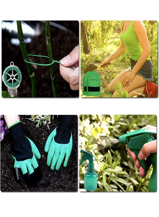 HOOTO 10PCS Garden Tool Set, Heavy Duty Aluminum Alloy Gardening Tool with Ergonomic Handle, Garden Tote Bag, Gardening Hand Tools, Gardening Gifts for Women and Men Green - Image 5