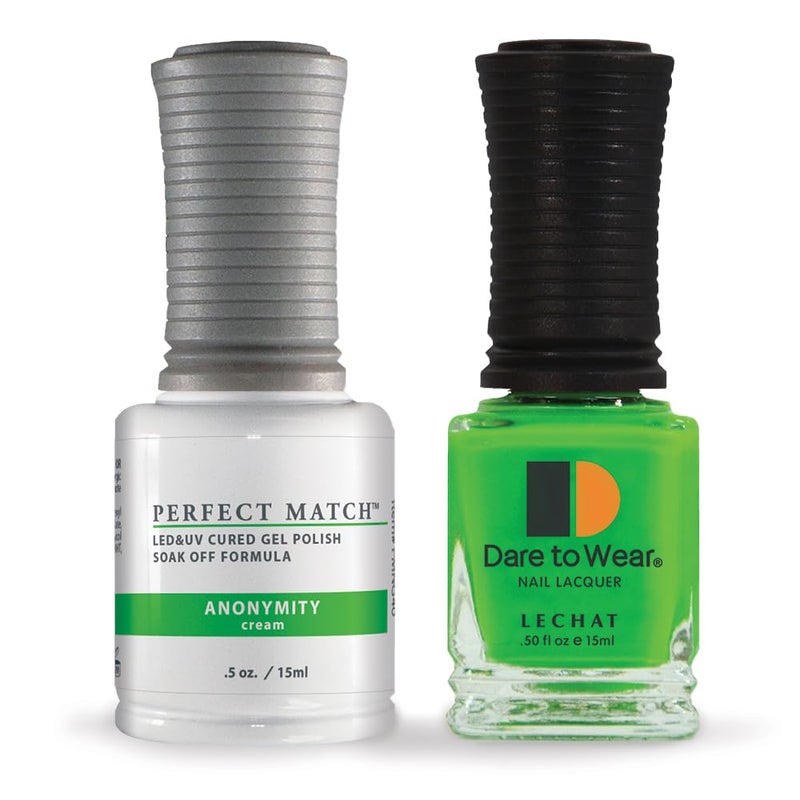 LeChat - Perfect Match Gel Polish - Anonymity - Green with Cream Finish - (0.5 Ounce) - Easy Application - Soak Off Formula - Image 1