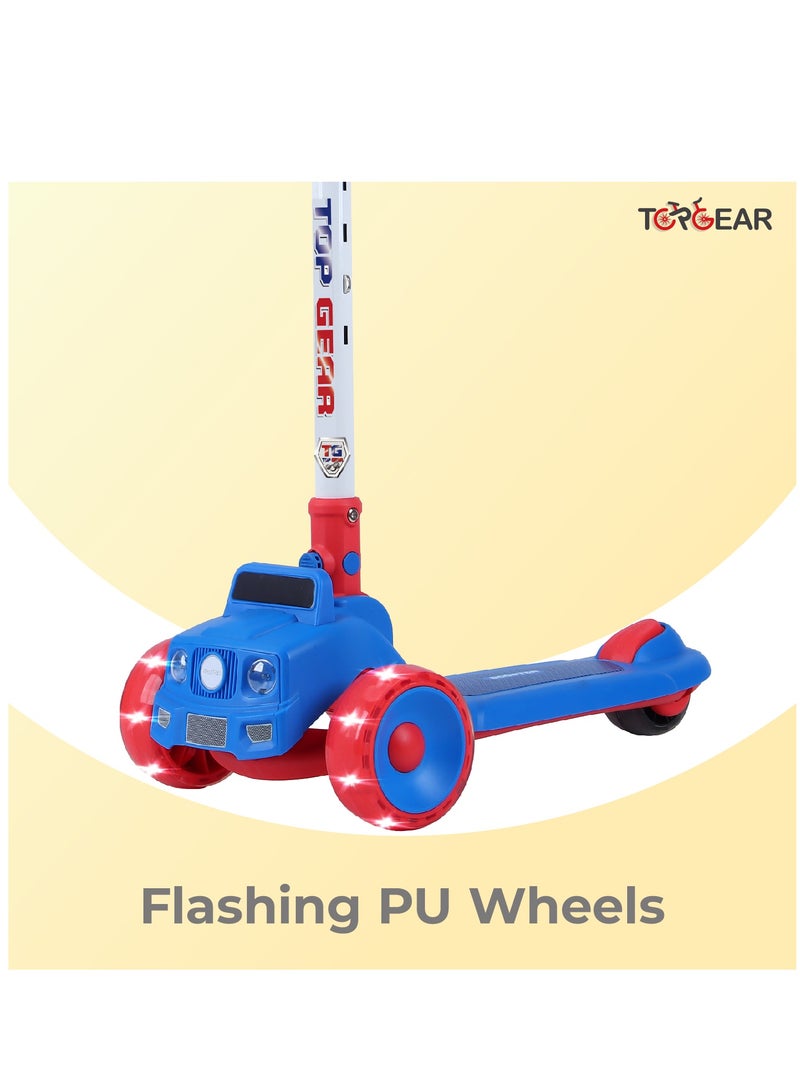 Top Gear Kids Scooter TG 865 – 3-Wheel Foldable Kick Scooter with PU Lighting Wheels, for Ages 3-12 - Blue - Image 2