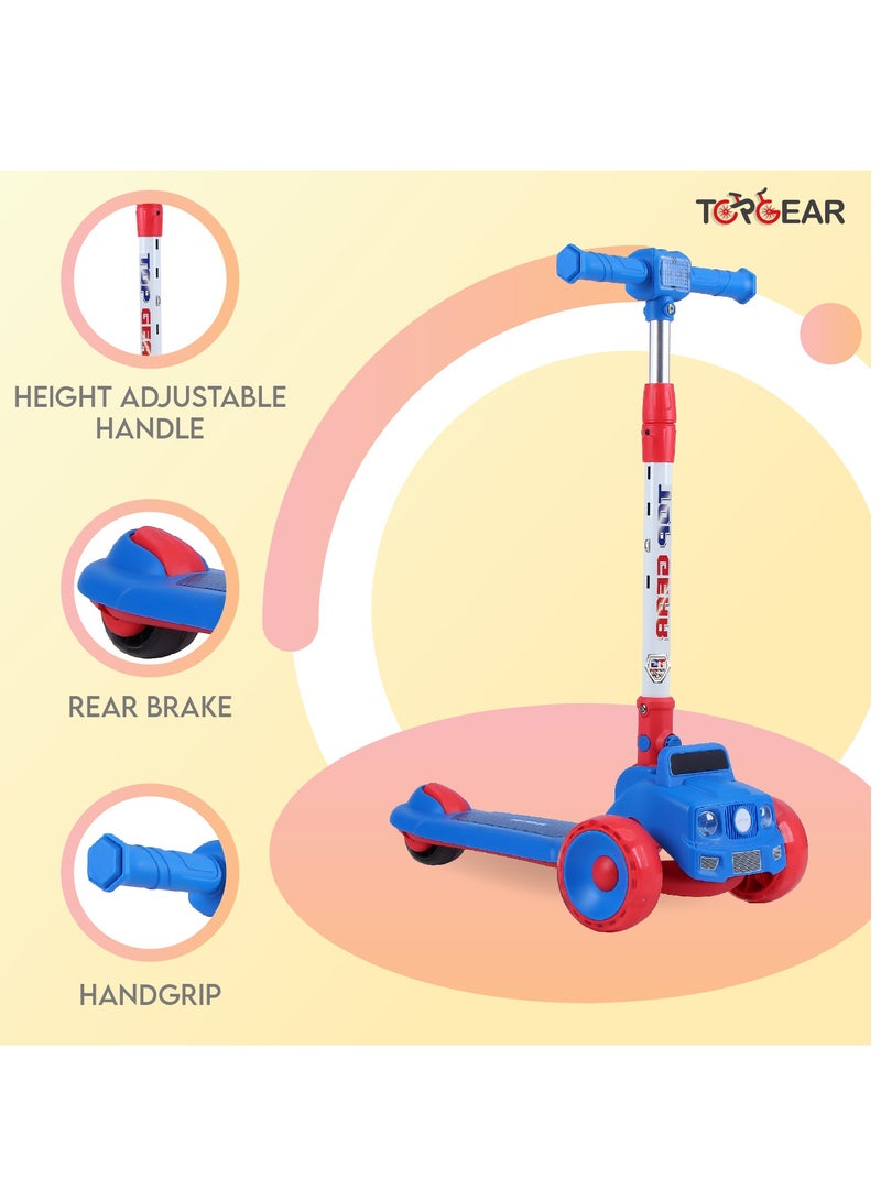 Top Gear Kids Scooter TG 865 – 3-Wheel Foldable Kick Scooter with PU Lighting Wheels, for Ages 3-12 - Blue - Image 3