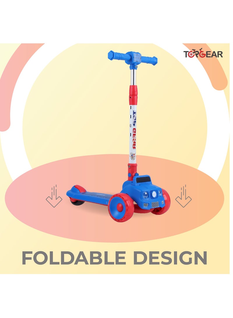 Top Gear Kids Scooter TG 865 – 3-Wheel Foldable Kick Scooter with PU Lighting Wheels, for Ages 3-12 - Blue - Image 4