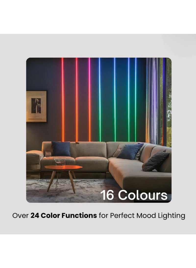 Levin Germany - شريط إضاءة LED ذكي RGB من  - 16 مليون لون، مزامنة الموسيقى، تطبيق وتحكم عن بعد، RGBW، قابل للتعتيم، يعمل مع Alexa وGoogle Assistant، ضمان لمدة عامين - Image 1