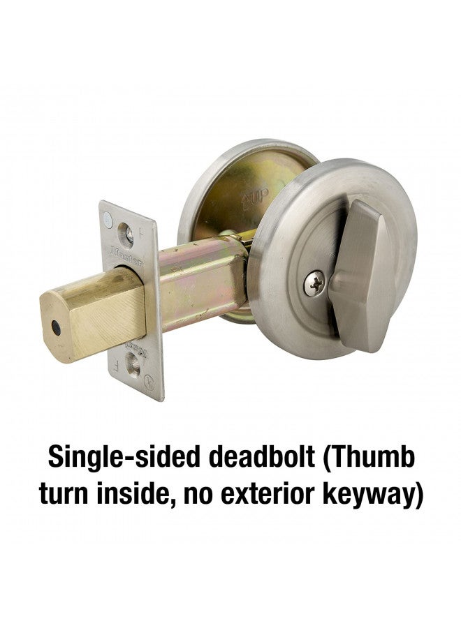 Master Lock DSC0532D Commercial One-Sided Cylinder Deadbolt, Satin Chrome - Image 2