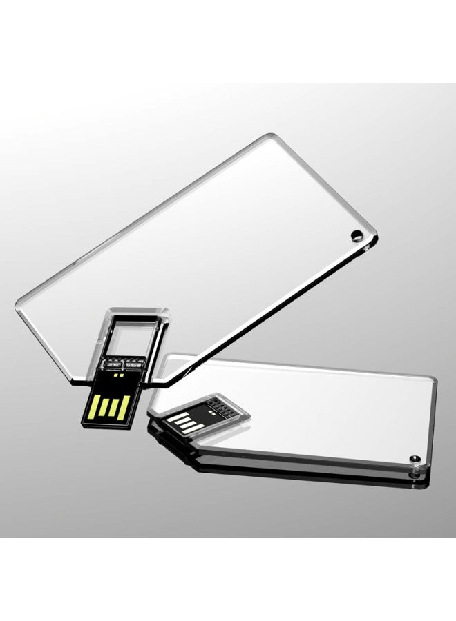 Transparent Card U Disk Business Gift Bidding Exhibition Business Card USB Flash Memory Creative High-speed U Disk-Color:USB2.0-Capacity:128GB - Image 2