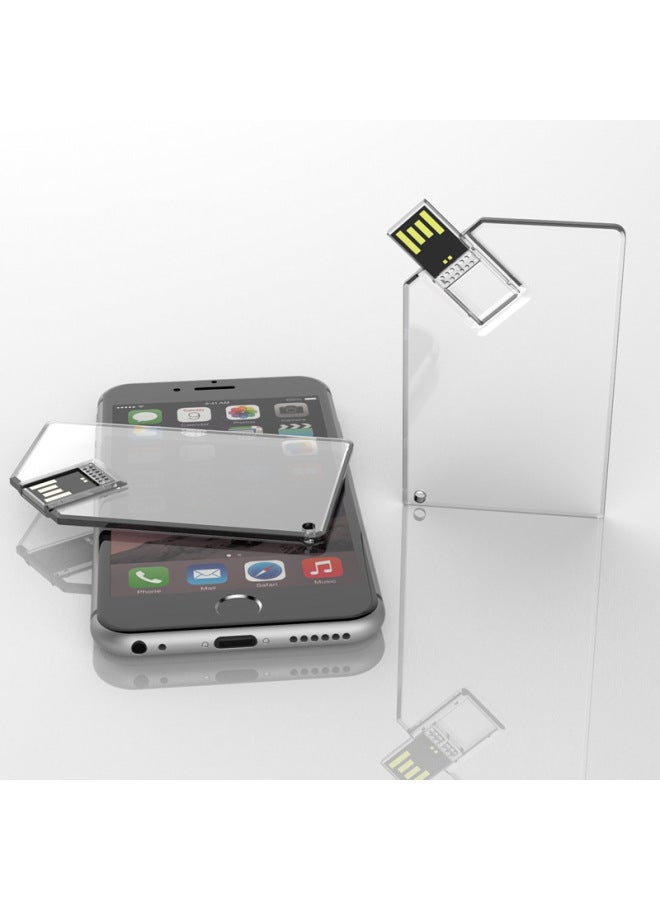 Transparent Card U Disk Business Gift Bidding Exhibition Business Card USB Flash Memory Creative High-speed U Disk-Color:USB2.0-Capacity:128GB - Image 4