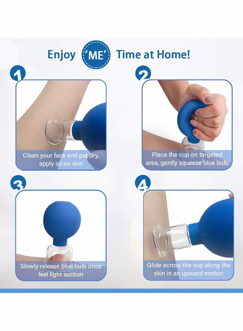 Zikra Face Cupping Therapy Sets Glass Facial Vacuum Suction Massage Cups for Wrinkles and Anti Cellulite, 4 Pack - Image 5