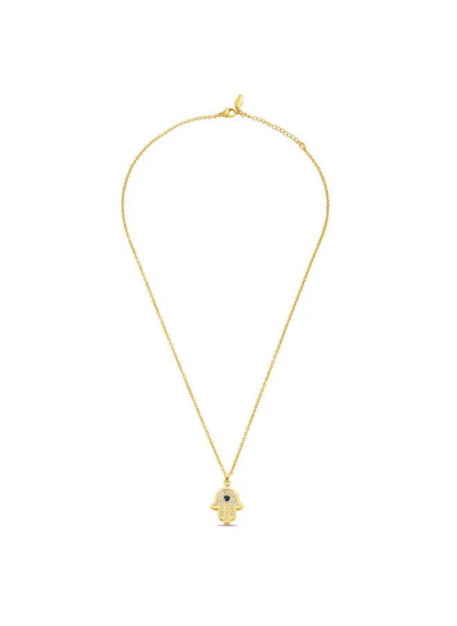 POLICE Police Vision Gold Plated Ladies Necklace With white and Aqua crystal 450+50MM - PEJLN0003901