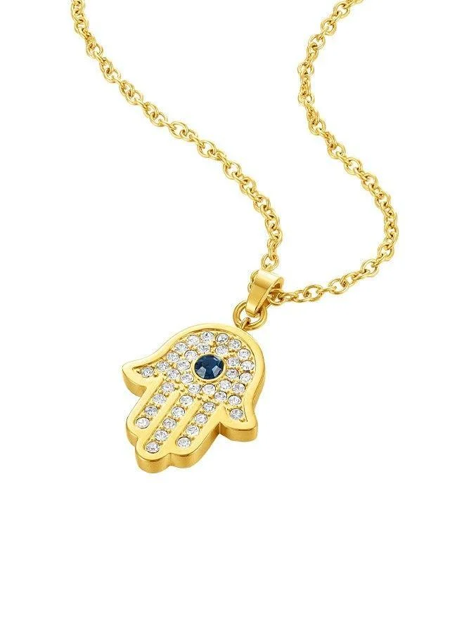 بوليس Vision Gold Plated Ladies Necklace With white and Aqua crystal 450+50MMPEJLN0003901