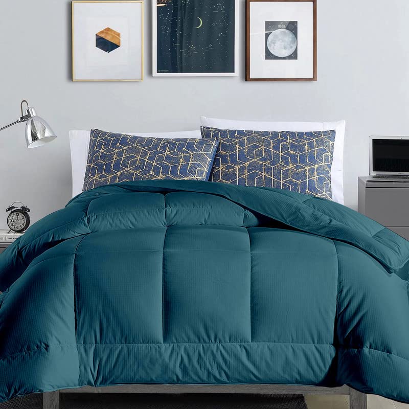 Razzai MammaYo Down Alternative Soft Quilted 300 GSM All Weather Comforter (92" x 106" Inches/233cm x 269cm) - King Size Comforters|Teal| Microfibre|lightweight| TC - 400 - Image 1