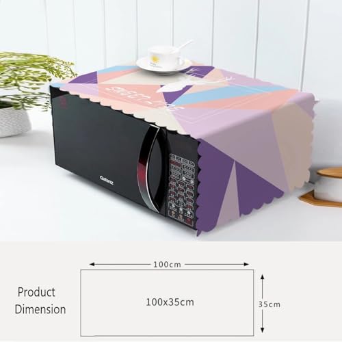 DARSHANAM WORLD Microwave Oven Cover, Waterproof Modern Design Kitchen Oven Cover Attractive Decorative Dust Proof Appliance Oven Top Cover (100 x 35 cm) (Abstract Multi) - Image 2