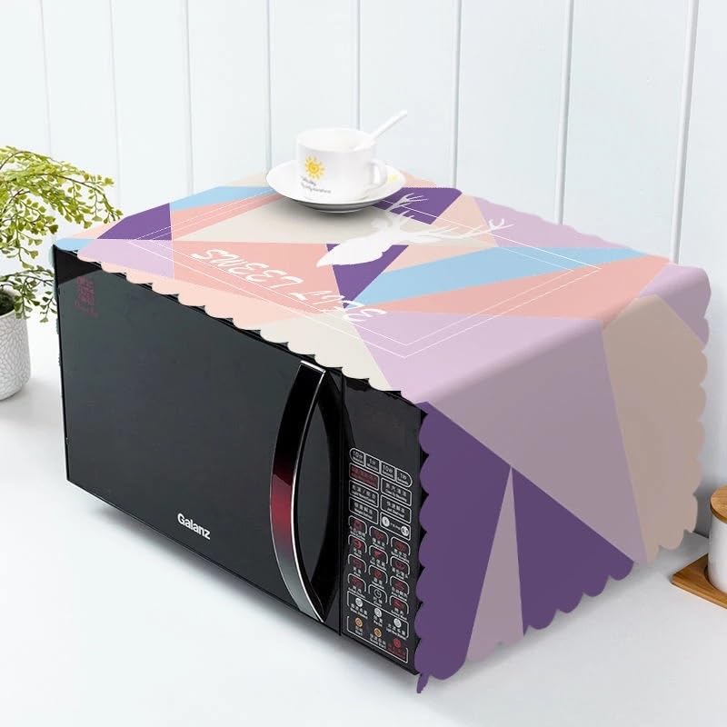 DARSHANAM WORLD Microwave Oven Cover, Waterproof Modern Design Kitchen Oven Cover Attractive Decorative Dust Proof Appliance Oven Top Cover (100 x 35 cm) (Abstract Multi) - Image 1