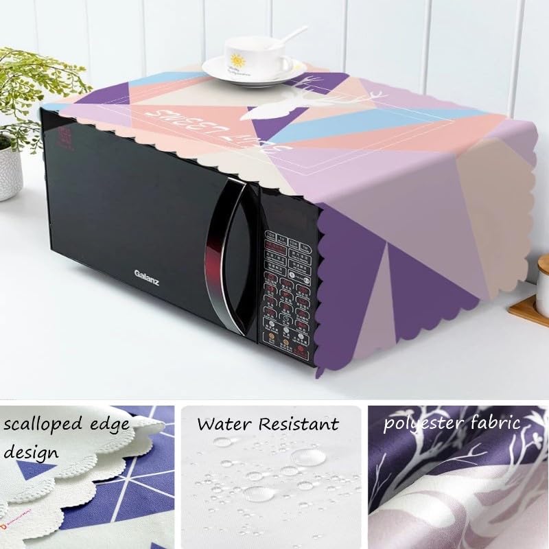 DARSHANAM WORLD Microwave Oven Cover, Waterproof Modern Design Kitchen Oven Cover Attractive Decorative Dust Proof Appliance Oven Top Cover (100 x 35 cm) (Abstract Multi) - Image 3