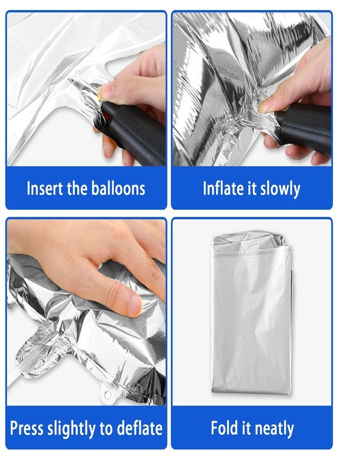 بيابيان طقم قوس البالونات الفضائية، ديكورات عيد ميلاد فضائية، طقم قوس البالونات الأزرق والأرجواني والفضي، بالونات كروم معدنية، نجمة رباعية الأبعاد لحفلات أعياد الميلاد، حفلات استقبال المولود، التخرج - Image 3