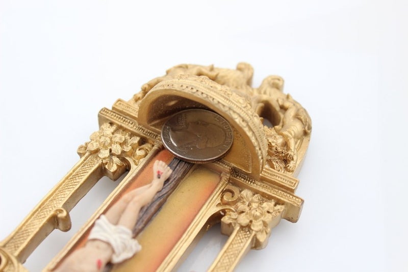 CB Solid Brass Crucifix Beautiful Jesus Wall Plaque Cross - Image 3