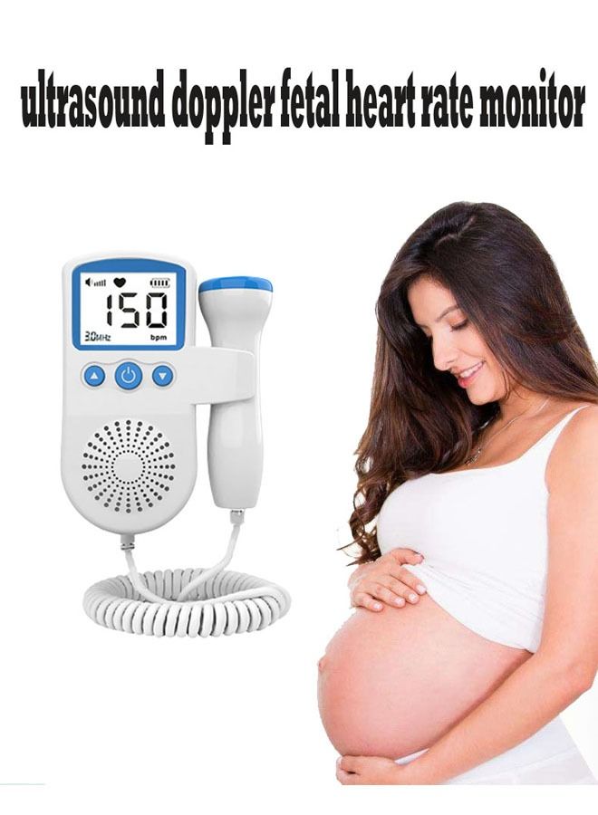 Portable Fetal Doppler Baby Heartbeat Detector Fetal Movement Stethoscope Pregnant Woman Home Inspection Instrument