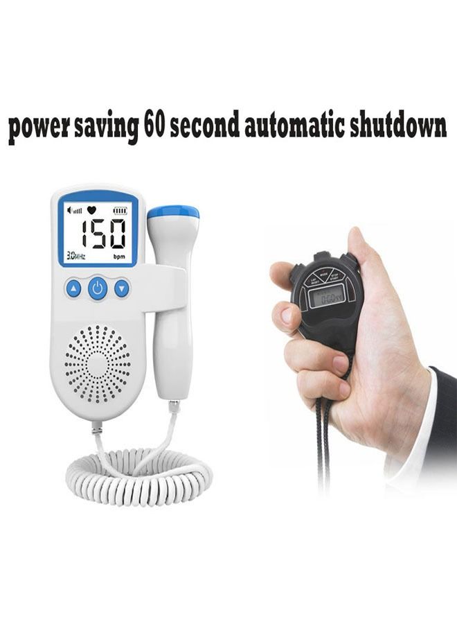 Portable Fetal Doppler Baby Heartbeat Detector Fetal Movement Stethoscope Pregnant Woman Home Inspection Instrument