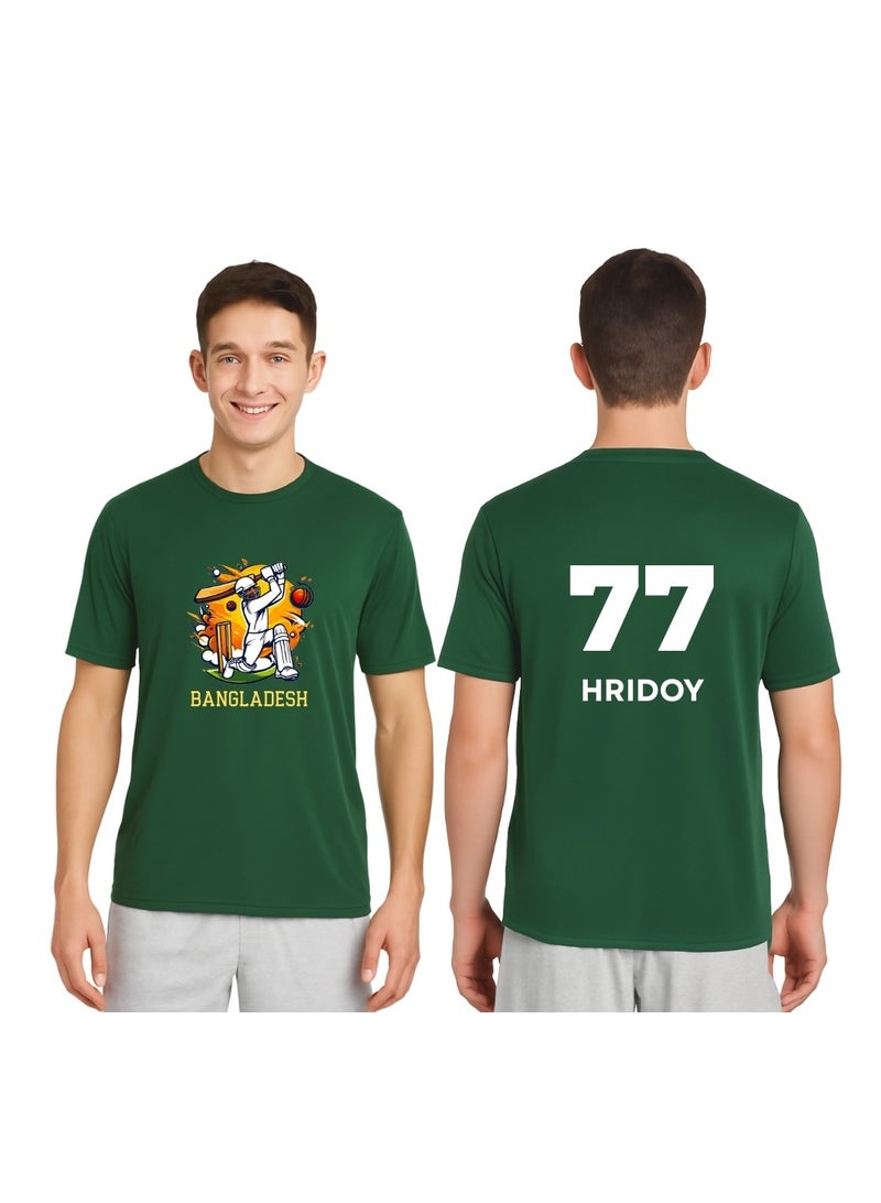 PRINTSHOP4ME Bangladesh Cricket Player Name Dry Fit T-Shirt For Men | Lightweight Half Sleeve Round Neck Jersey | Ideal For Sports,Training & Casual Wear - Image 1
