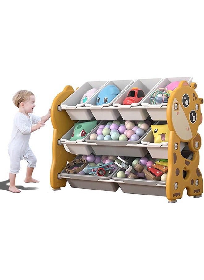 Beauenty Children Deluxe Multi Bin Toy Organizer High Capacity Storage Unit Kid"s Toy Organiser Playroom Display Stand Unit (Giraffe Style)  - Image 1
