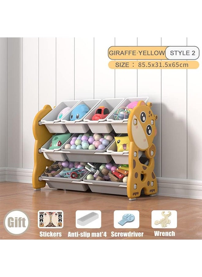 Beauenty Children Deluxe Multi Bin Toy Organizer High Capacity Storage Unit Kid"s Toy Organiser Playroom Display Stand Unit (Giraffe Style)  - Image 2