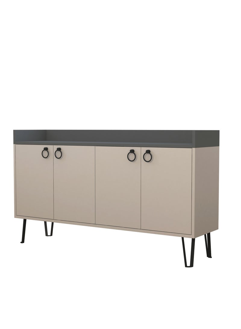 موراه هوم ديا كونسول تخزين متعدد الاستخدامات اللون أنثراسيت ولون موكا فاتح بارجل حديدية - Image 3