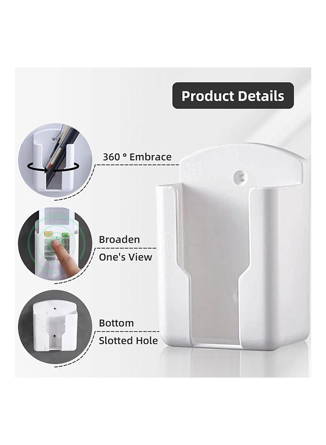 KANGLI 5 Pcs Wall Mount Remote Control Holder,  TV Air Conditioner Remote Control Holder, Wall Mount Storage Box Organizer, for Home Nightstand Office Desk School Supply Storage (White) - Image 2