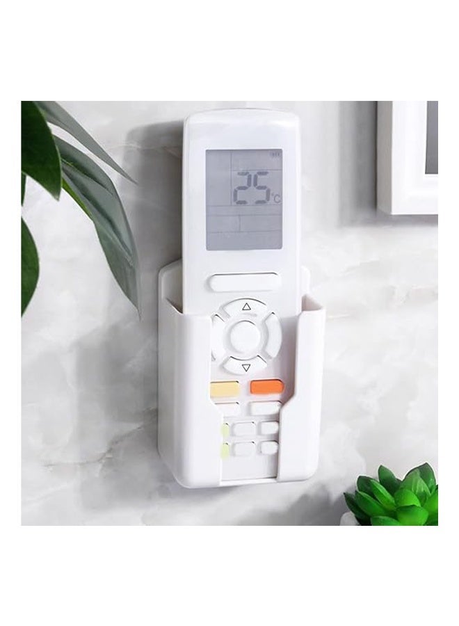 KANGLI 5 Pcs Wall Mount Remote Control Holder,  TV Air Conditioner Remote Control Holder, Wall Mount Storage Box Organizer, for Home Nightstand Office Desk School Supply Storage (White) - Image 3