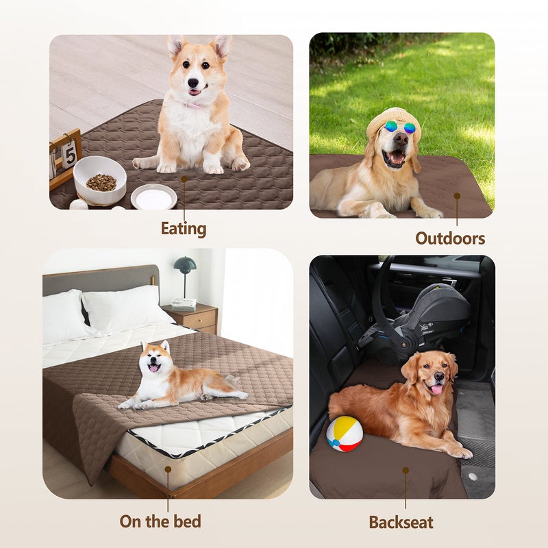 gogobunny 100% Double-Sided Waterproof Dog Bed Cover Pet Blanket Sofa Couch Furniture Protector for Puppy Large Dog Cat, Reversible (30x70 Inch (Pack of 1), Dark Chocolate/Light Chocolate) - Image 2