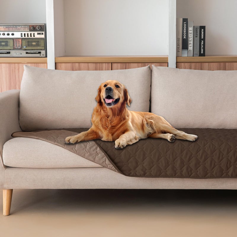 gogobunny 100% Double-Sided Waterproof Dog Bed Cover Pet Blanket Sofa Couch Furniture Protector for Puppy Large Dog Cat, Reversible (30x70 Inch (Pack of 1), Dark Chocolate/Light Chocolate) - Image 1